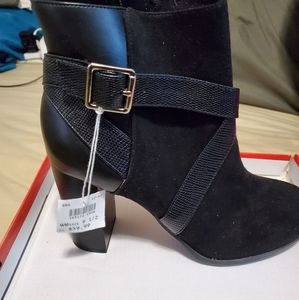 Black suede ankle boots size 9.5 brand new
